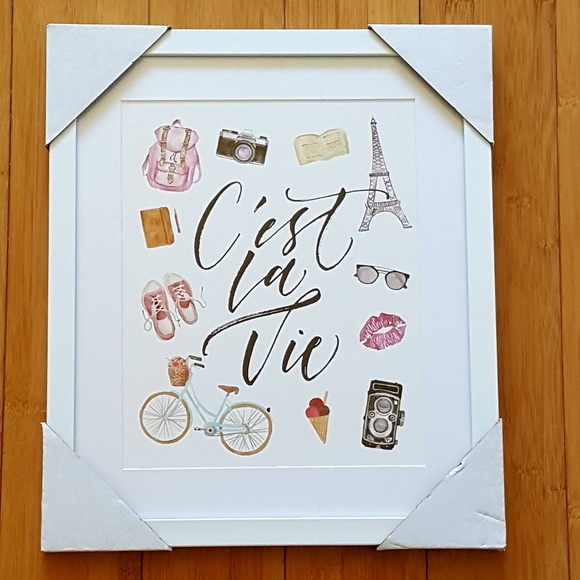 Design Direct Wall Art Cest La Vie Paris Theme Frame Home Decor